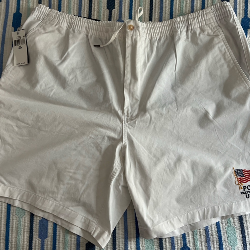 Polo by Ralph Lauren White Men’s Flat Front Shorts